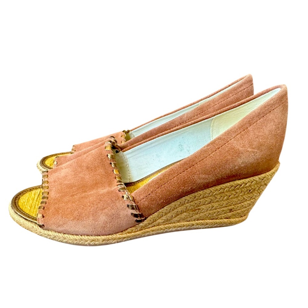 Jack Rogers Palmer Wedge Brown Suede Size: 9